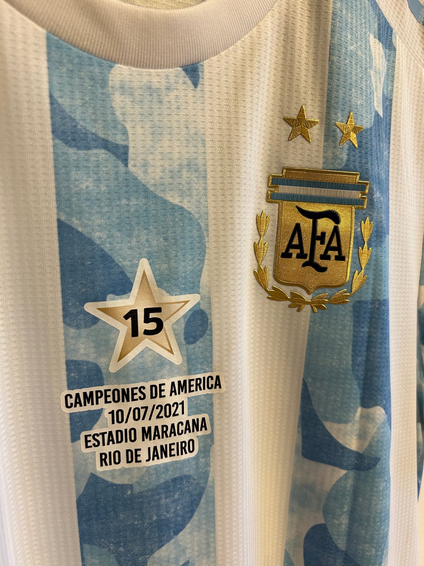 2021 Argentina Home Authentic - América Cup Celebration Edition - Numbered Size 8 Player issue (FS6569)