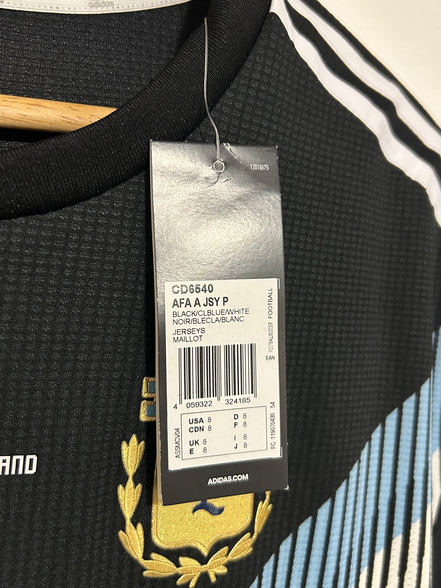 2018 Messi Argentina Climachill Away Jersey - World Cup Russia 2018 vs. Iceland - Numbered Size - Adidas Official (CD6540)