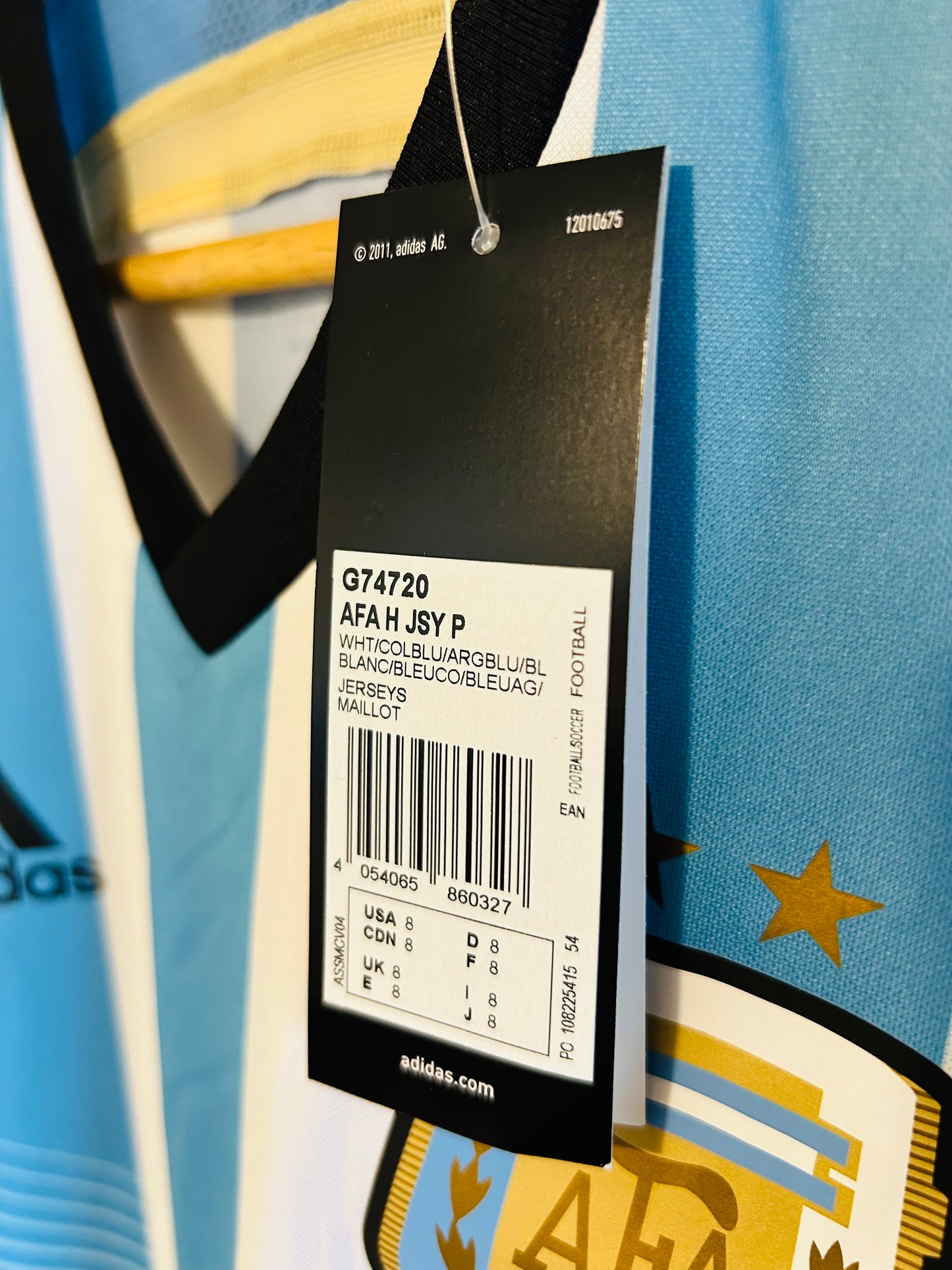 2014 Argentina Adizero Home Jersey - WC Brazil - Adidas Oficial Product (G74720)