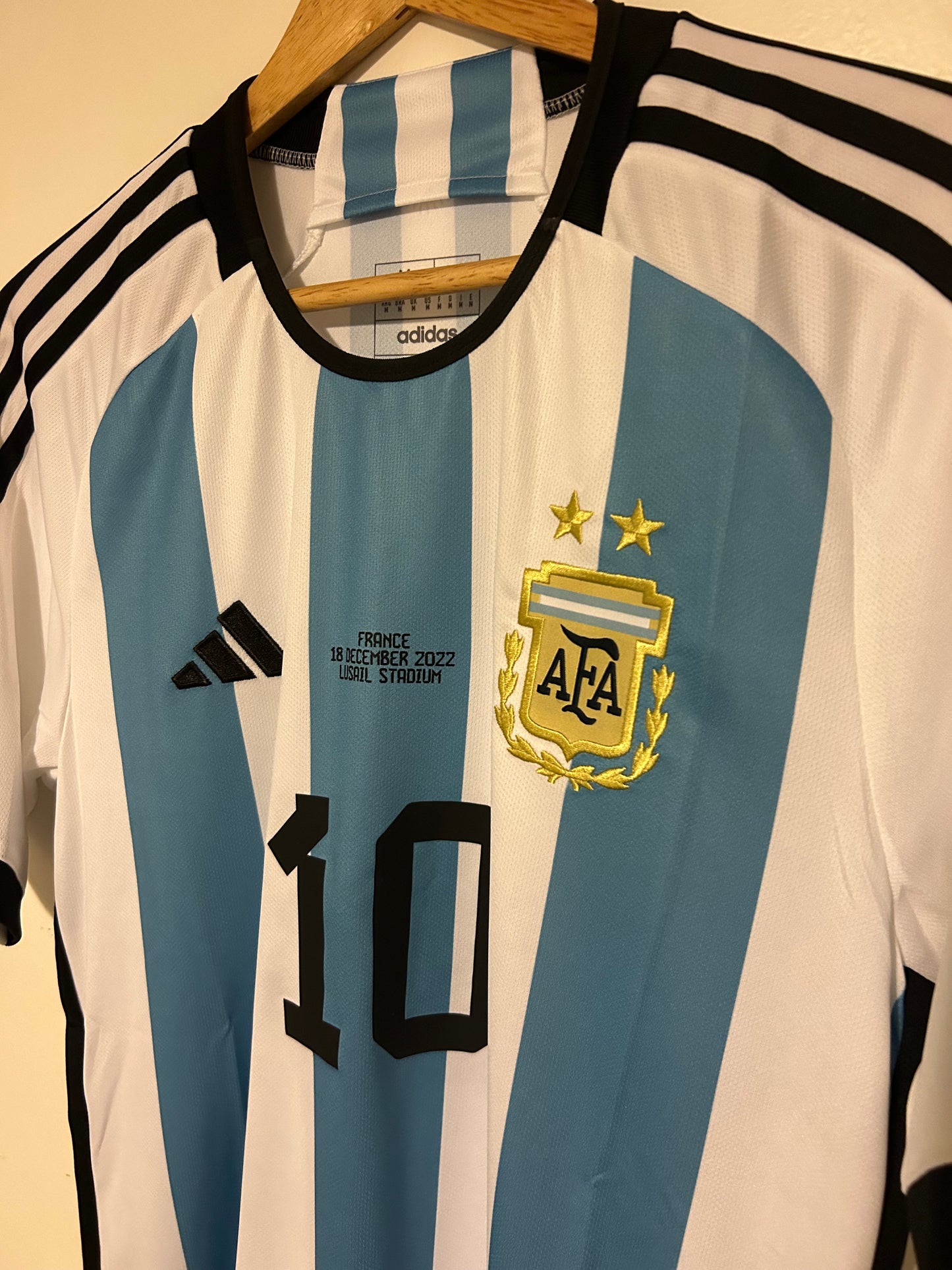 2022 Messi WC Final Argentina Jersey 2 STARS Aeroready - Adidas Official Product (HB9215)