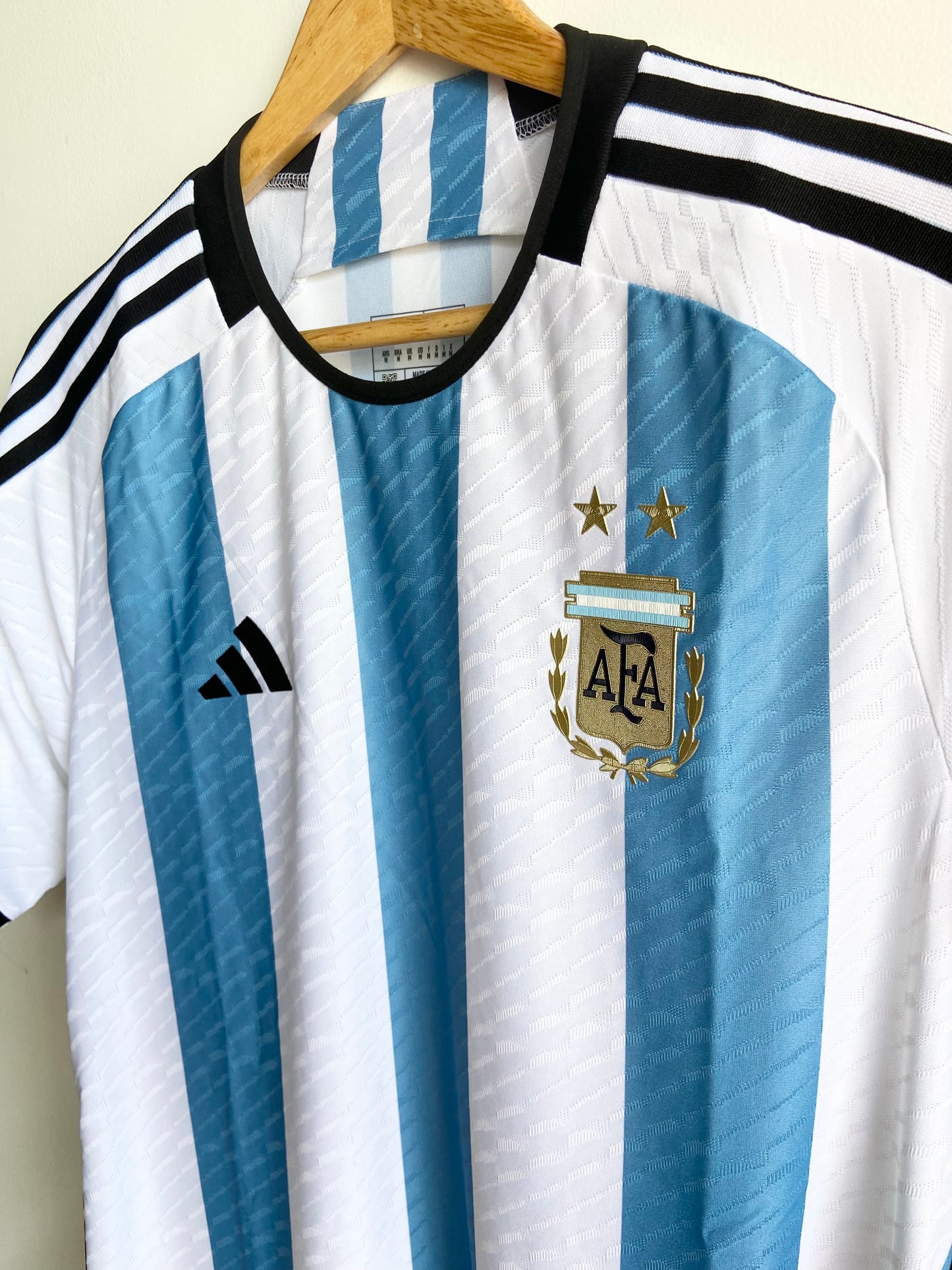 2022 Messi Argentina AUTHENTIC Heat.Rdy Home Jersey 2 STARS - Adidas Official Product (HB9218)