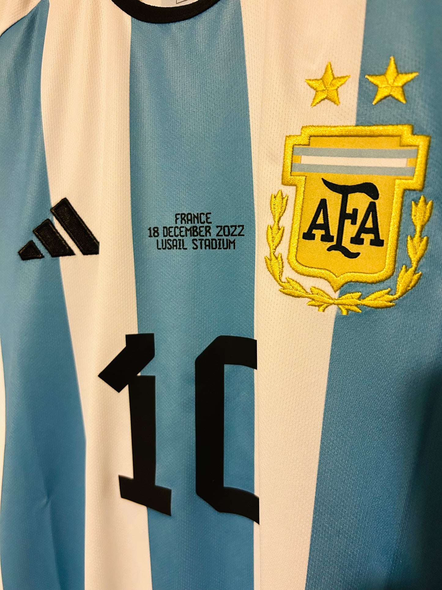 2022 Messi WC Final Argentina Jersey 2 STARS Aeroready - Adidas Official Product (HB9215)