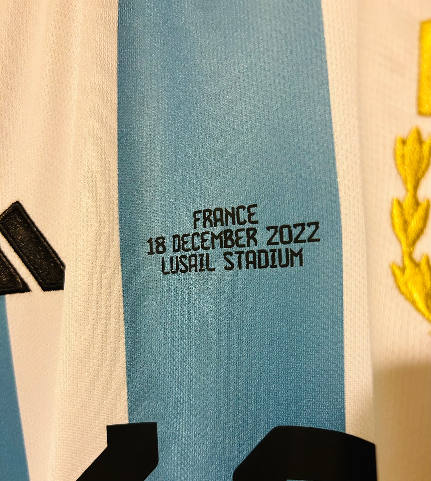 2022 Messi WC Final Argentina Jersey 2 STARS Aeroready - Adidas Official Product (HB9215)