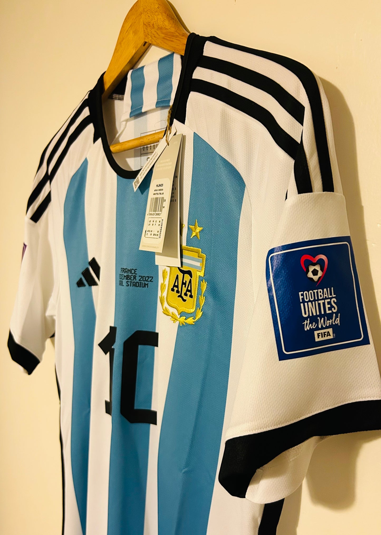 2022 Messi WC Final Argentina Jersey 2 STARS Aeroready - Adidas Official Product (HB9215)