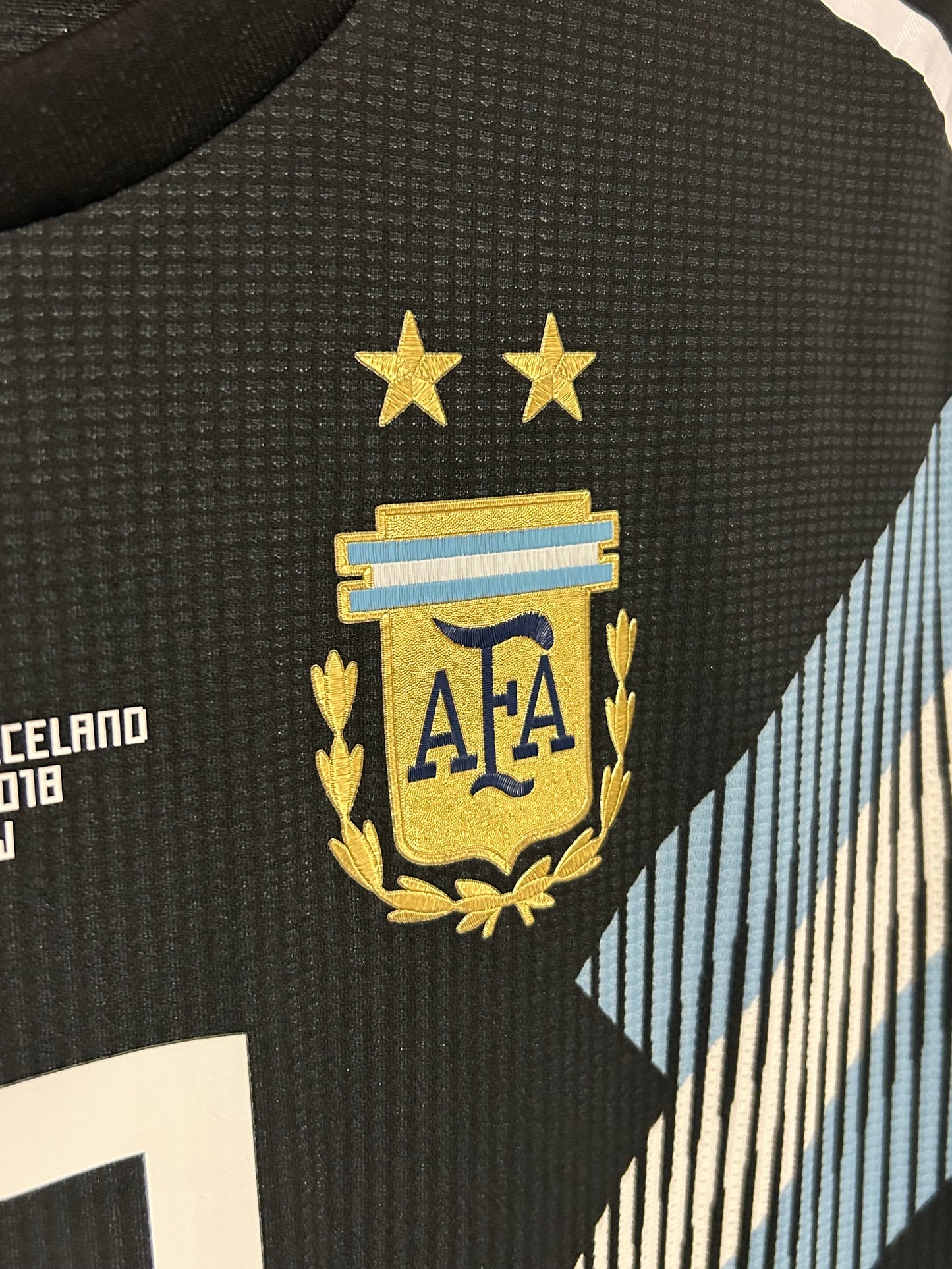 2018 Messi Argentina Climachill Away Jersey - World Cup Russia 2018 vs. Iceland - Numbered Size - Adidas Official (CD6540)