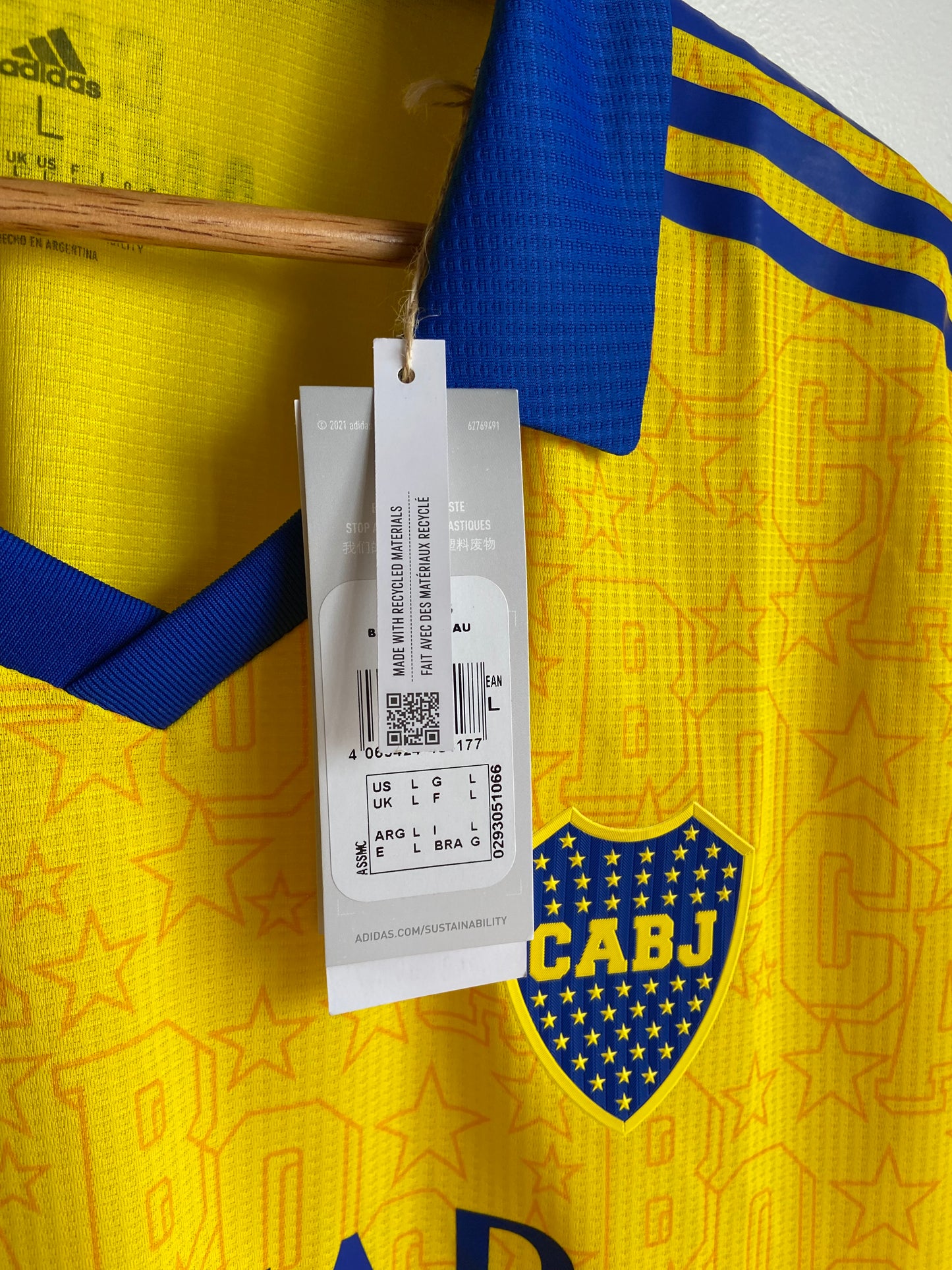 22-23 Boca Juniors Yellow "Casa Amarilla" Third Jersey AUTHENTIC Heat.Rdy - Adidas Official Product (GC0433)