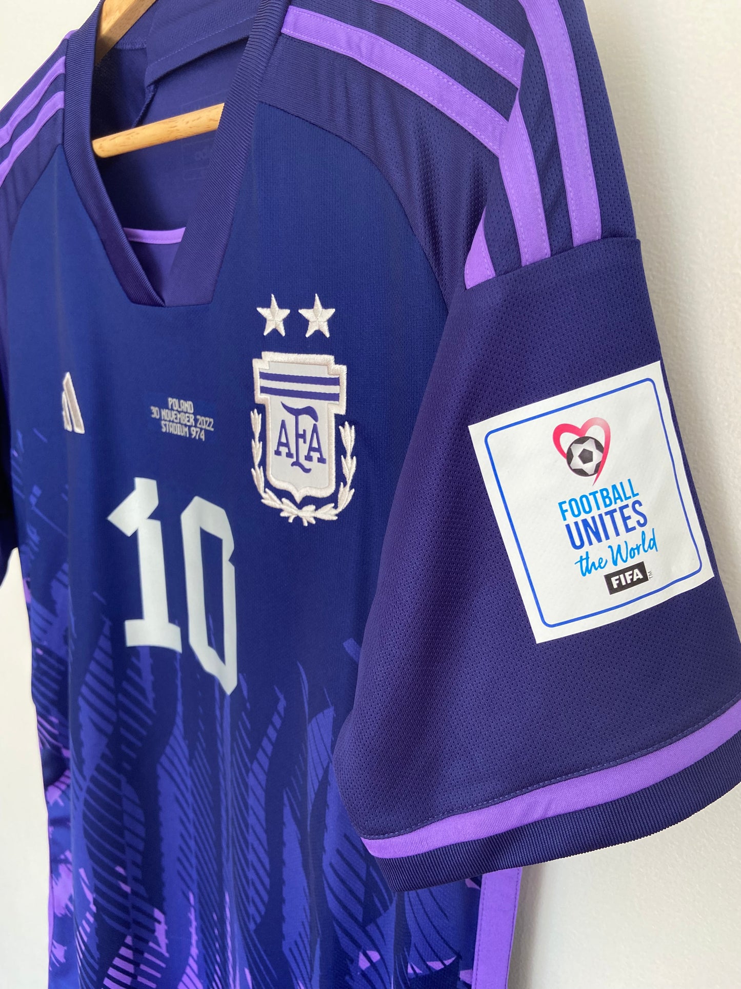 2022 Argentina Away Jersey Aeroready WC vs. Poland - Adidas Official Product (HB9220)