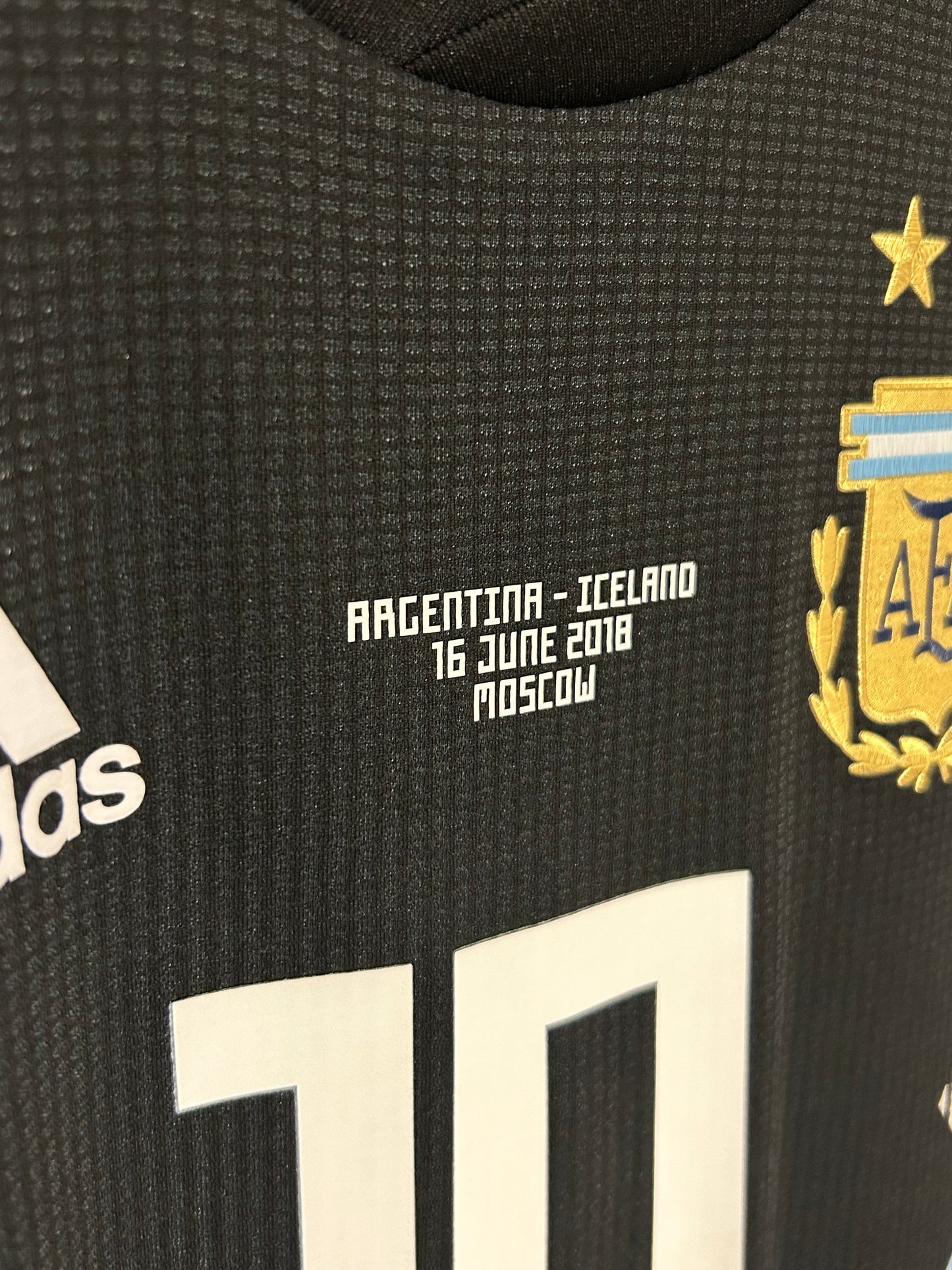 2018 Messi Argentina Climachill Away Jersey - World Cup Russia 2018 vs. Iceland - Numbered Size - Adidas Official (CD6540)