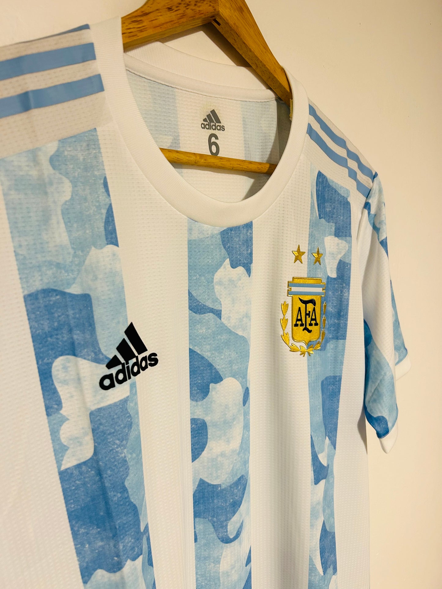 2022 Argentina Authentic Heat.Rdy Home Jersey - Numbered Size - Adidas Official Product (F6569)