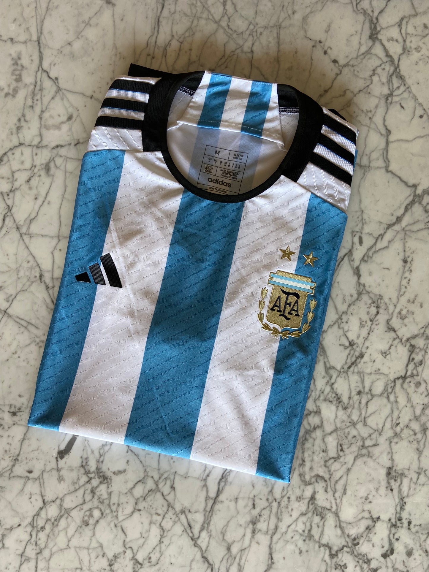 2022 Messi Argentina AUTHENTIC Heat.Rdy Home Jersey 2 STARS - Adidas Official Product (HB9218)