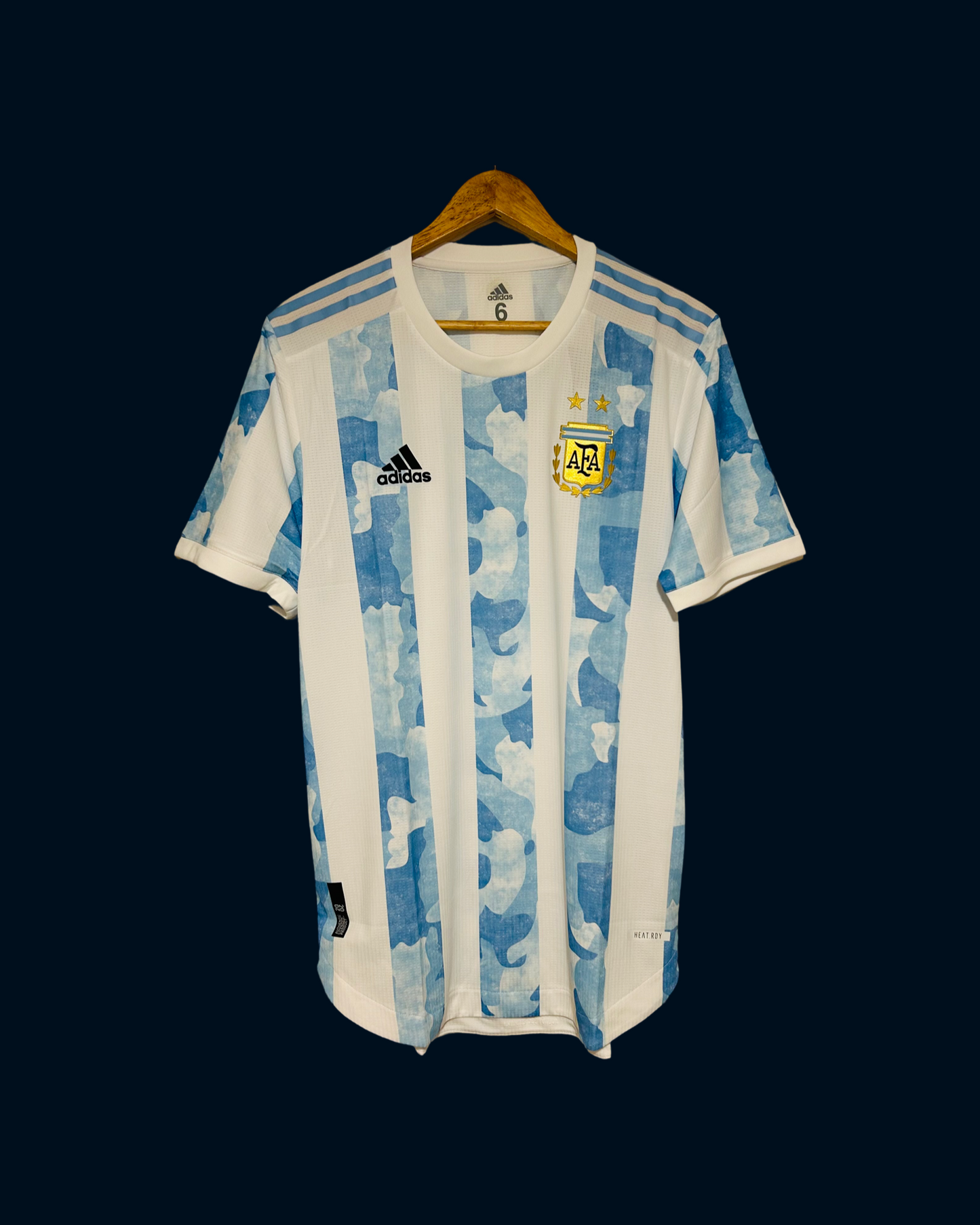 2022 Argentina Authentic Heat.Rdy Home Jersey - Numbered Size - Adidas Official Product (F6569)