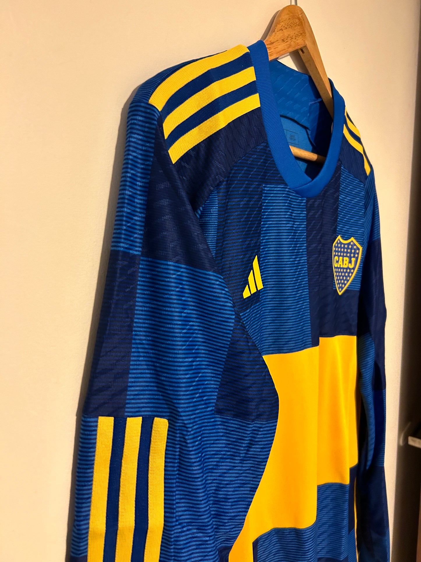 23-24 Boca Juniors Authentic Heat.Rdy Jersey Home Long Sleeve - Adidas Official Product (HY0282)