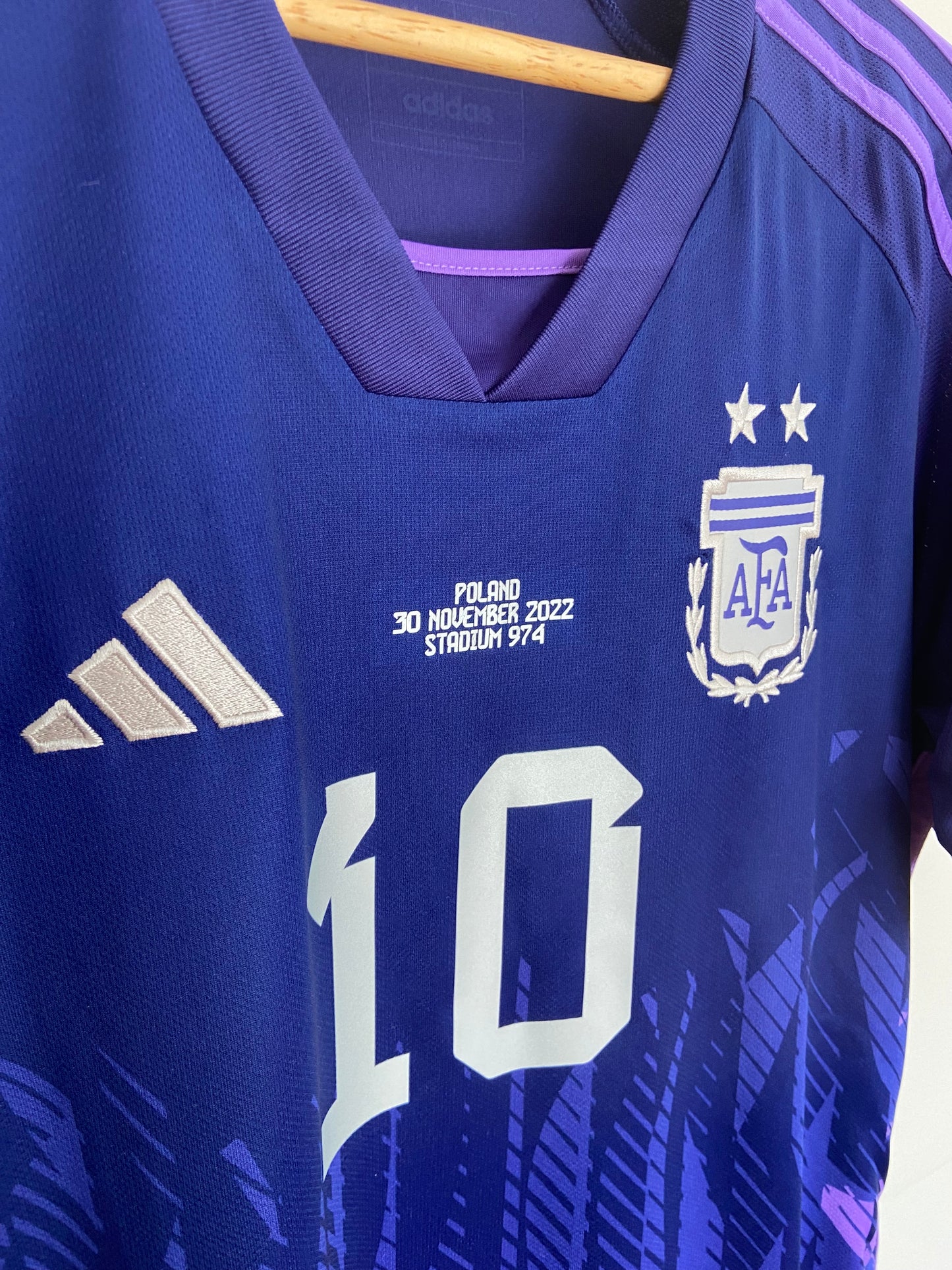 2022 Argentina Away Jersey Aeroready WC vs. Poland - Adidas Official Product (HB9220)