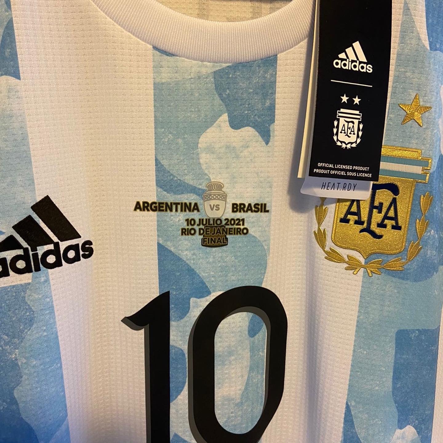 2021 Messi Argentina Home Jersey Copa America Final player issue AUTHENTIC Heat.Rdy (FS6568) Made in Argentinal