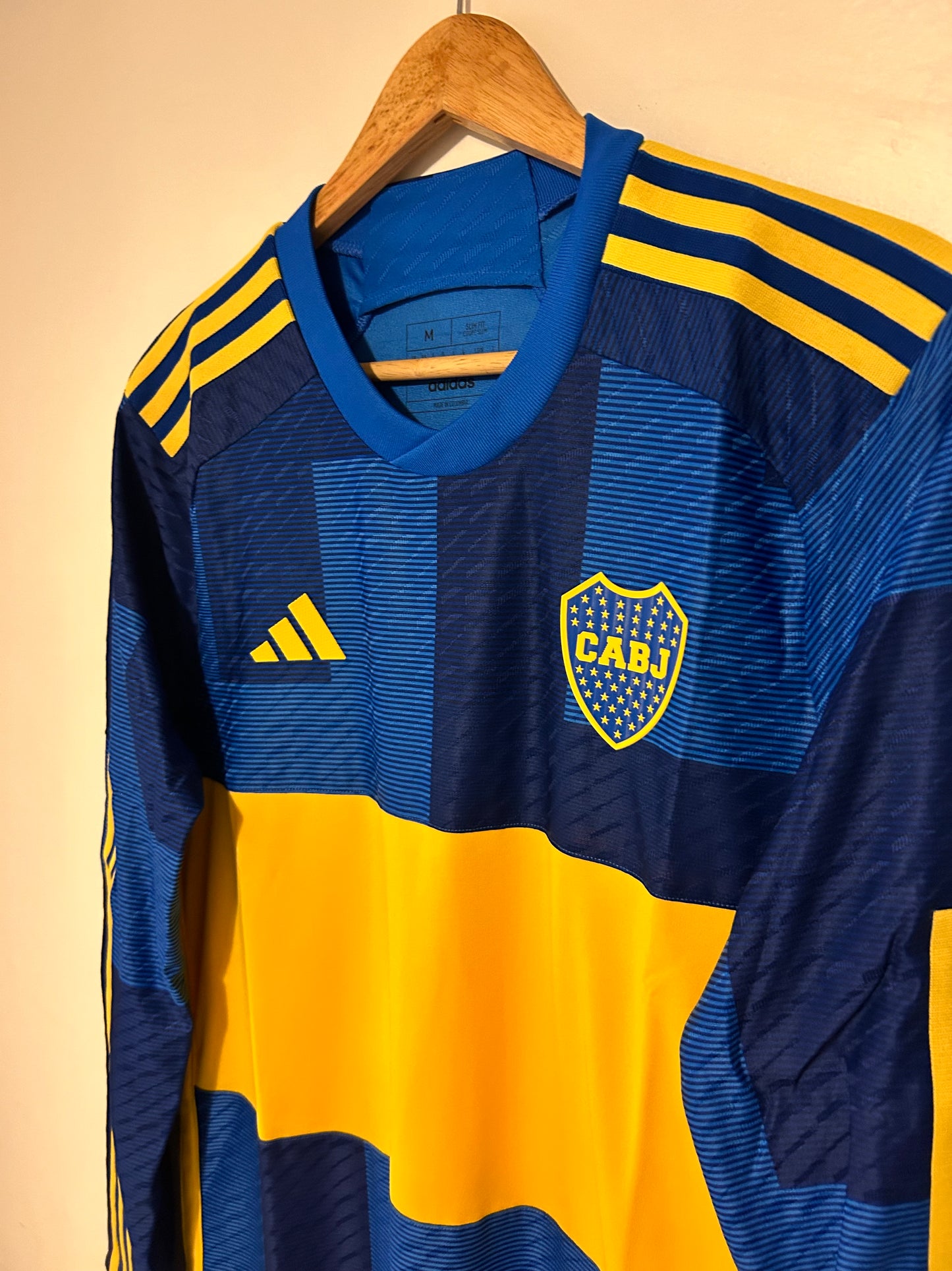 23-24 Boca Juniors Authentic Heat.Rdy Jersey Home Long Sleeve - Adidas Official Product (HY0282)