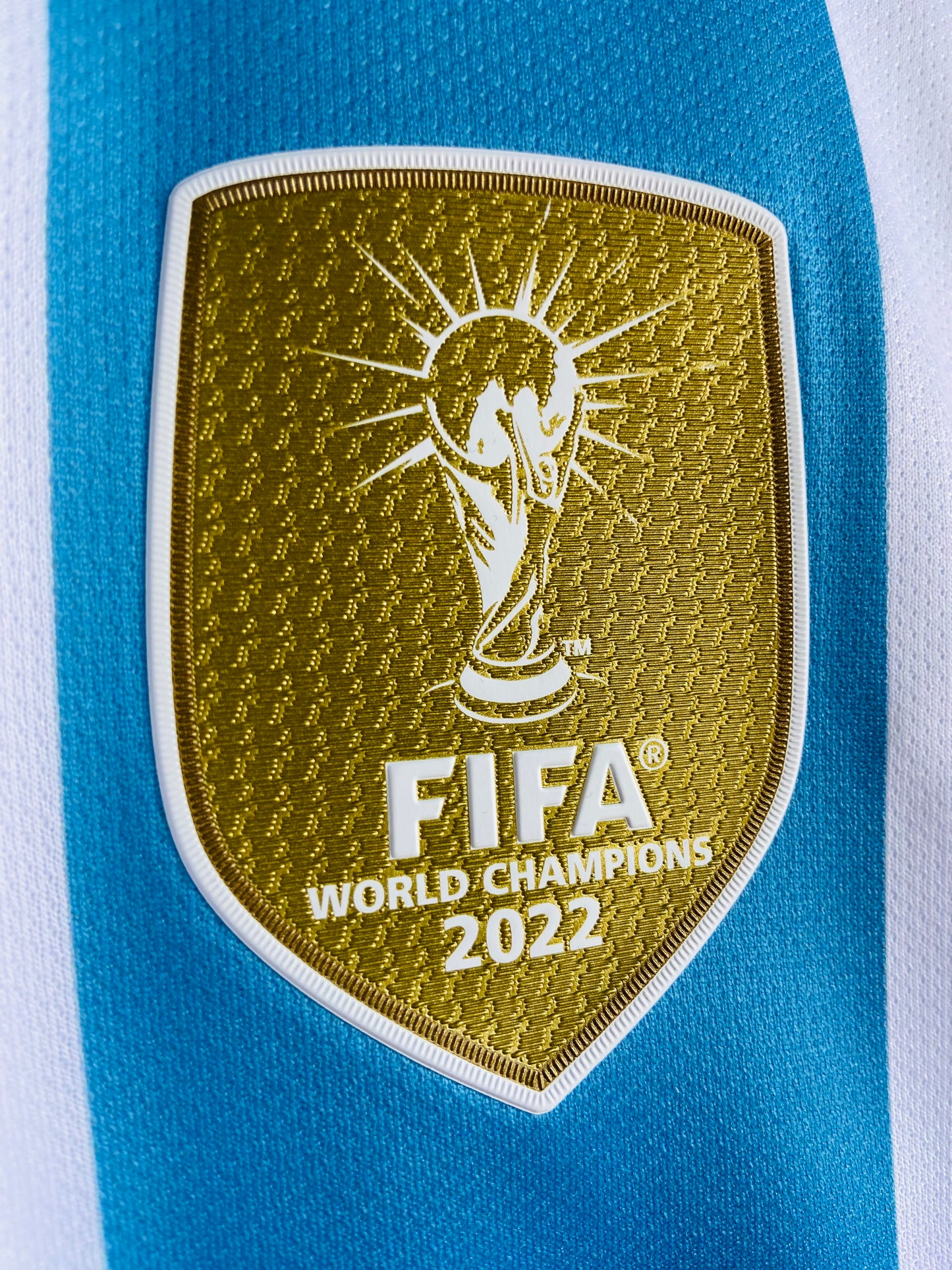 2023 Argentina Home Jersey Aeroready 3 Stars - World Cup Champions Patch (IB3593)