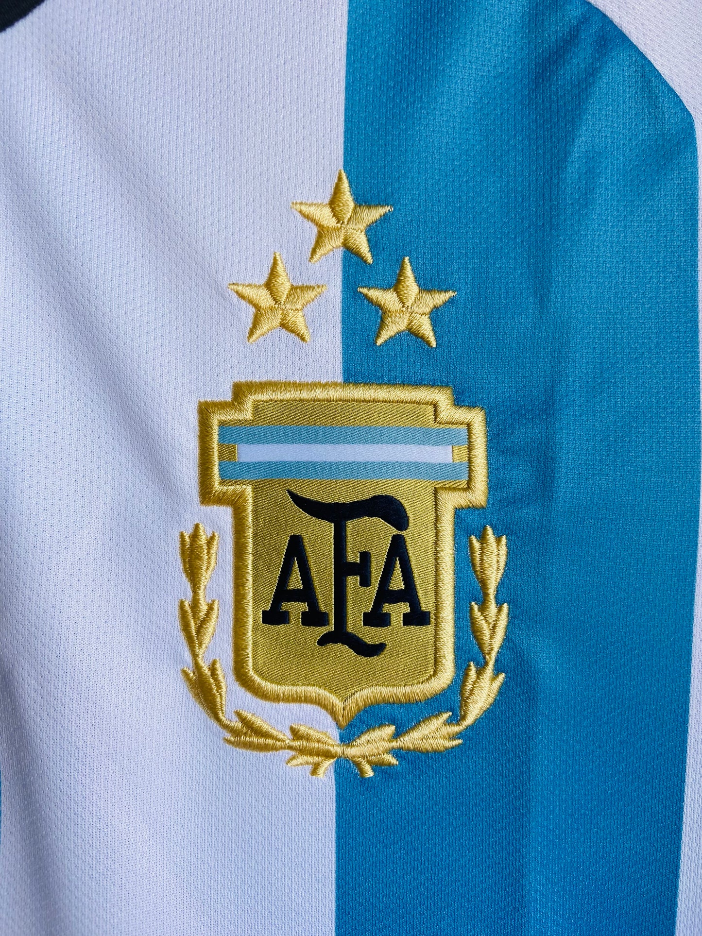 2023 Argentina Home Jersey Aeroready 3 Stars - World Cup Champions Patch (IB3593)