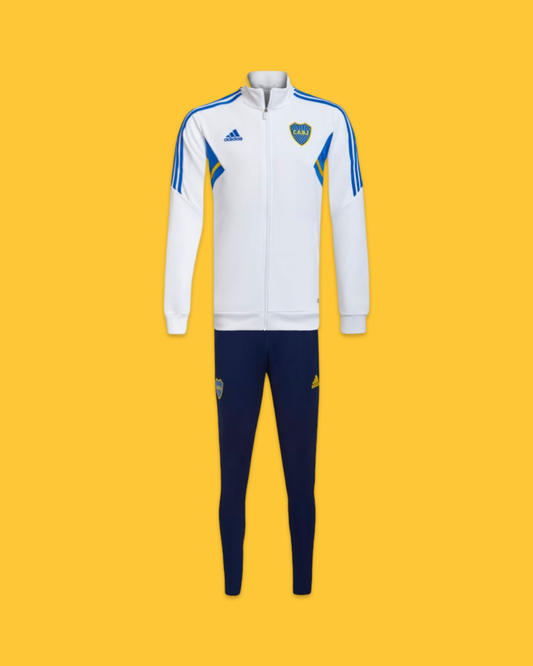 22-23 Boca Juniors White Tracksuit Condivo 22 - Adidas Official Product (HC0992)