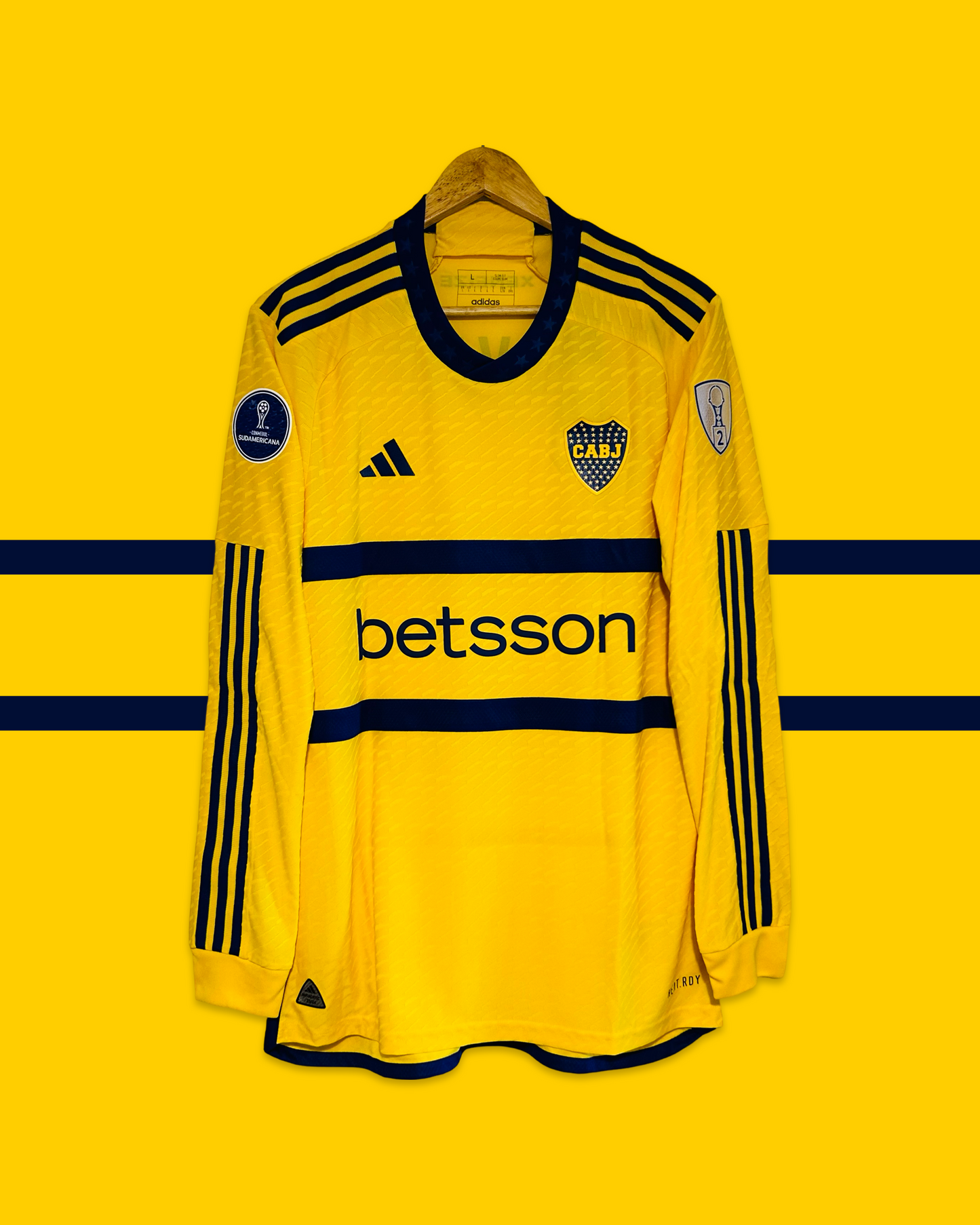 23-24 Boca Juniors Away Jersey Authentic Heat.Rdy Long sleeve - Cavani Sudamericana Cup - Adidas Official Product (HY0283)